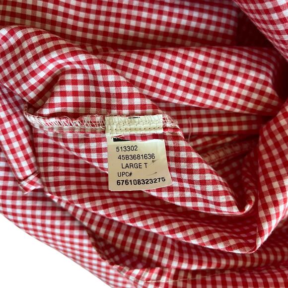 Izod Shirt Men's Size Large Tall Red Gingham Check Non Iron Dress Casual Checked - Picture 8 of 10